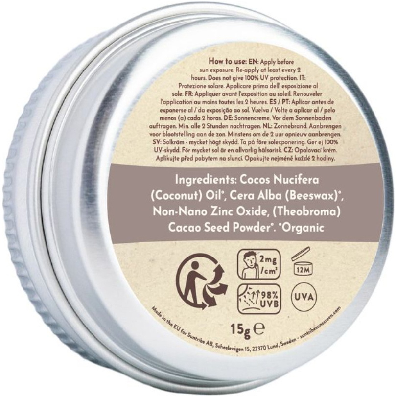 2026 Suntribe Organic Mineral Mini Zinc Tin SPF 50 STZTM - Cocoa Tint